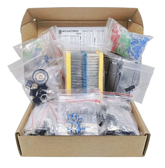 1900pc Electronic Component Kit Capacitor Resistors LED Transistors PCB I/C DIY