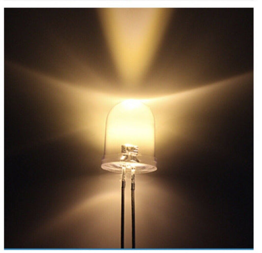 50pcs 10mm F10 Warm White Clear Round LED Light Emitting Diode Bright LED 3200K