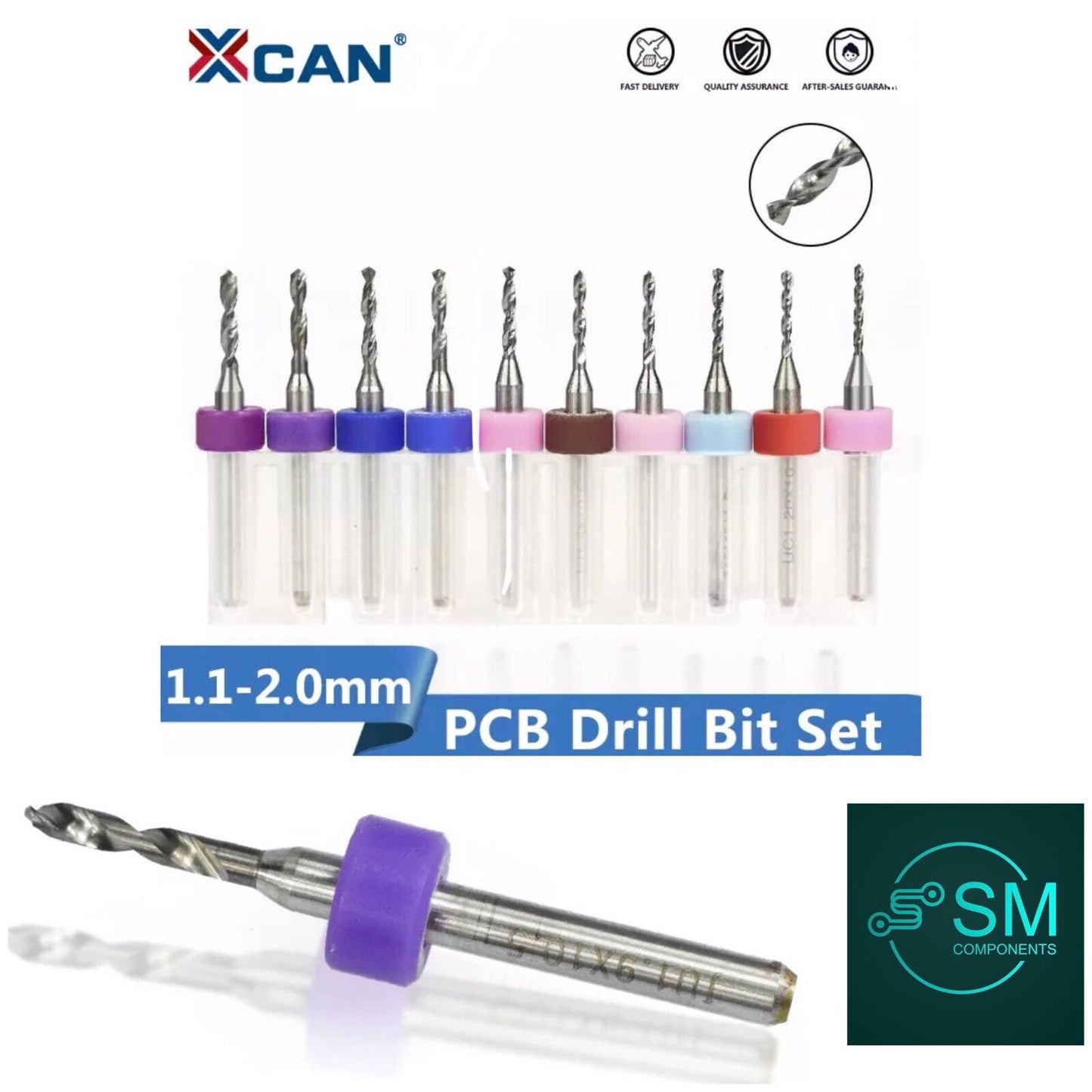 10Pcs 1.1-2.0mm PCB Print Circuit Board Carbide Mini Micro Drill Bit Set