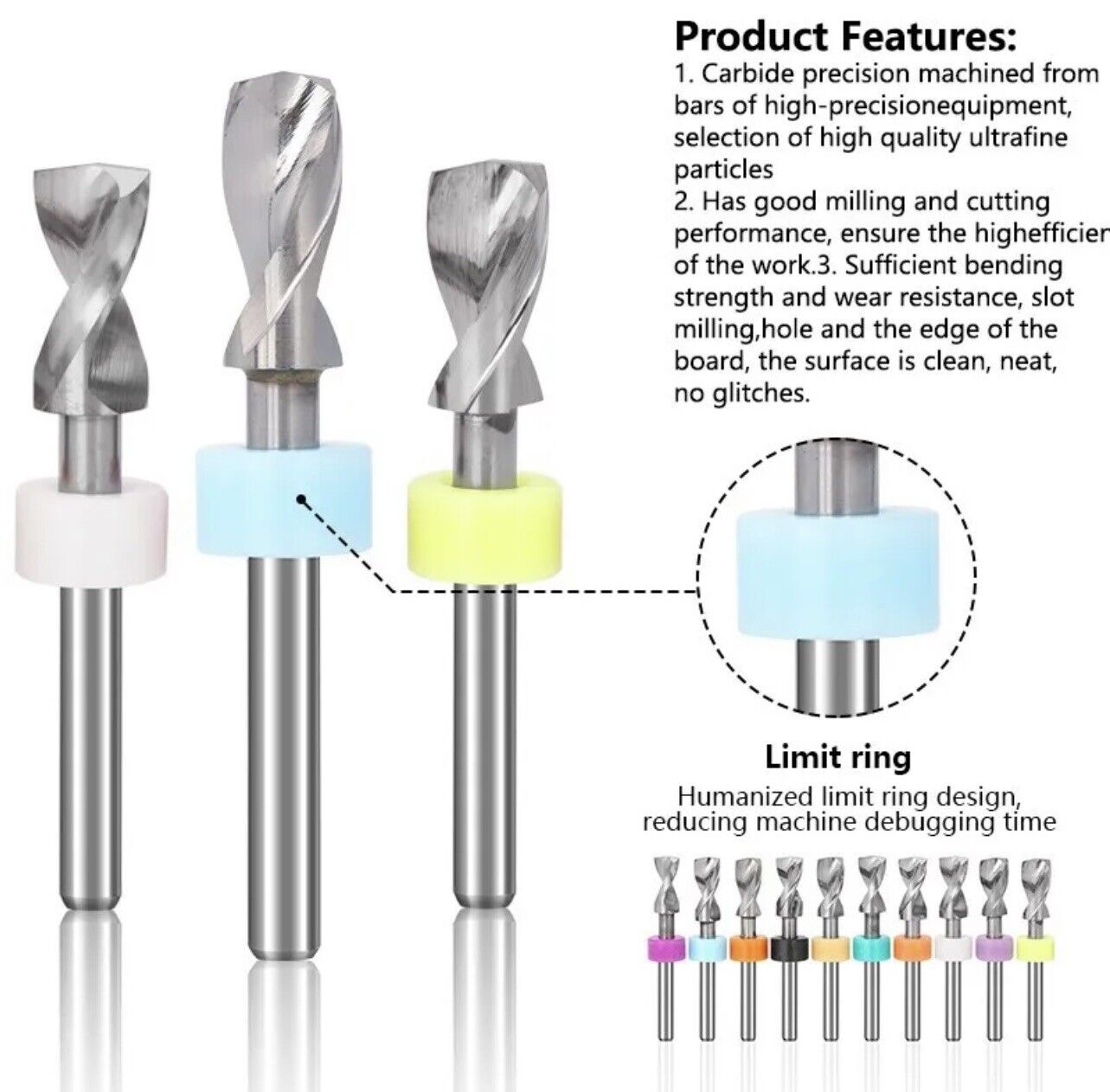 10Pcs 5.1-6.0mm PCB Print Circuit Board Tungsten Carbide Micro Drill Bit Set