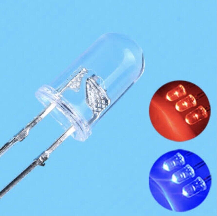 5mm Flashing Red Blue LED Light Emitting Diode Round 200PCS Red-Blue Flashing