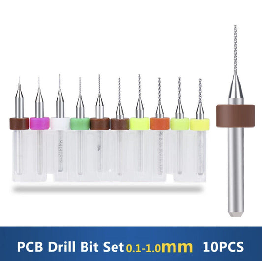 10Pcs 0.1-1.0mm PCB Print Circuit Board Carbide Mini Micro Drill Bit Set