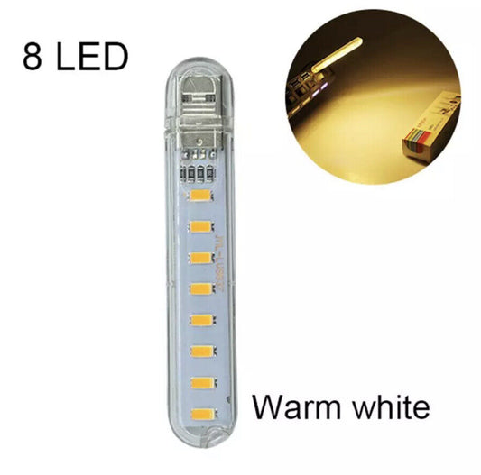 2 X USB emergency WARM WHITE LED Power Bank 8 Led LED Lamp Lighting Night Light