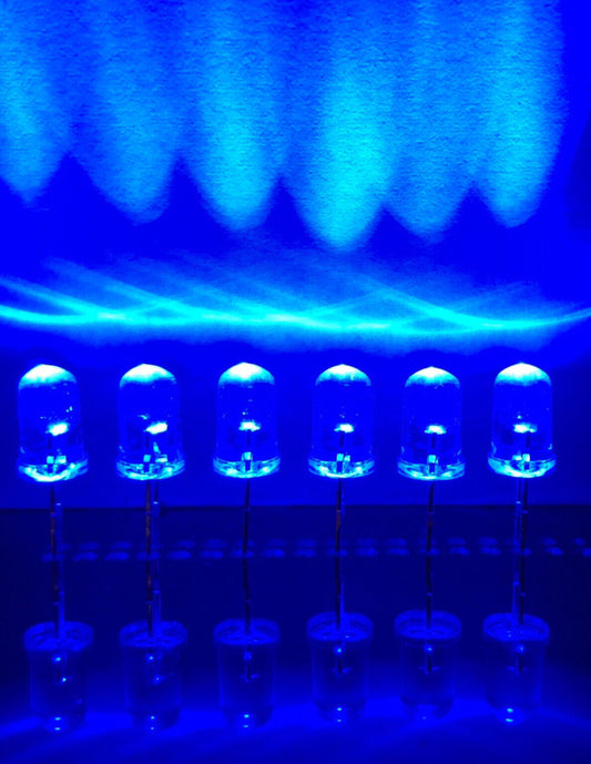 4MM BLUE LED Light Emitting DIY Led Diode Clear Round Head LED, WITH EDGE 460nm