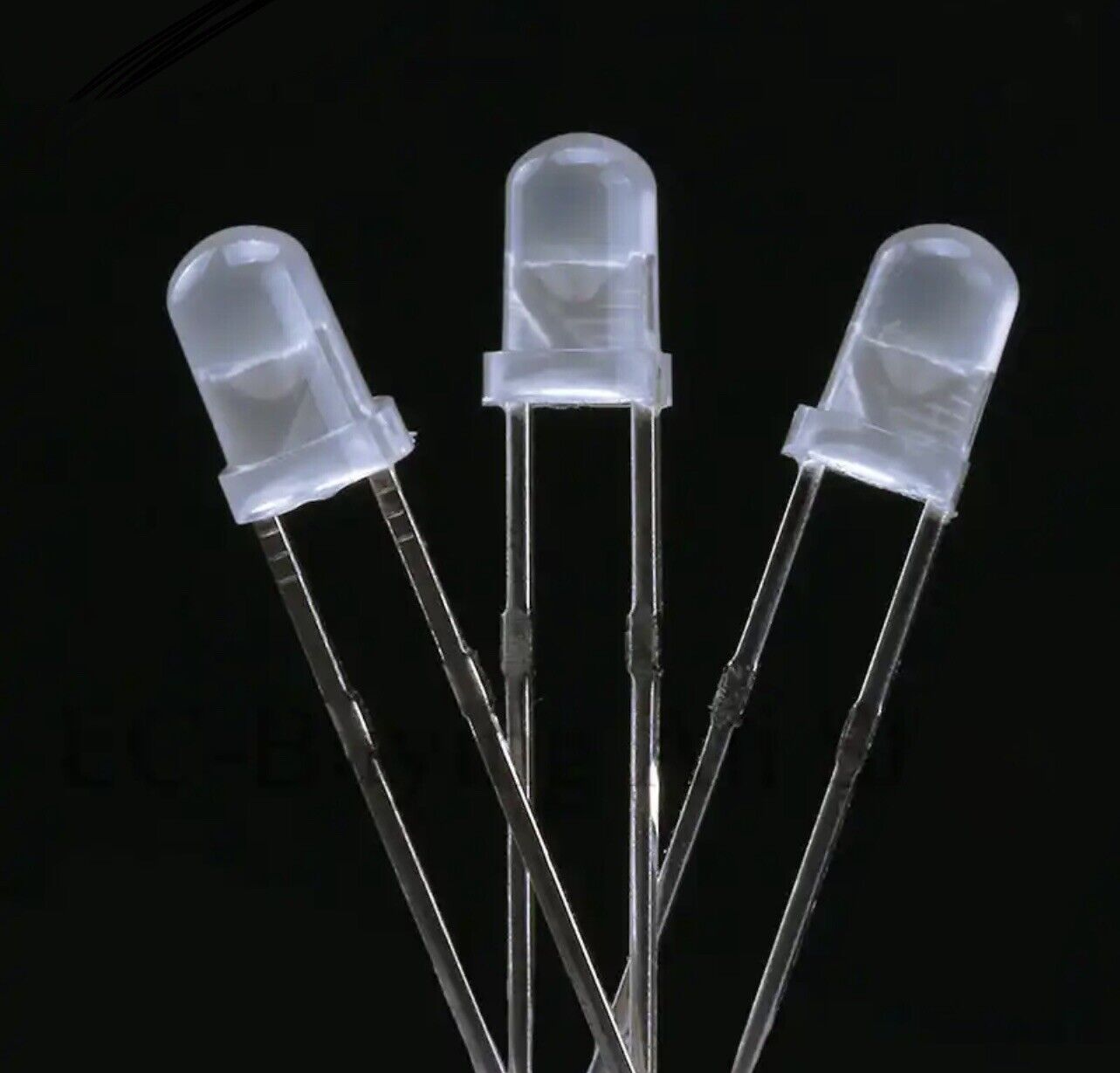 3mm YELLOW Led Light Emitting Diode Diffused Round Top With Edge 100pcs