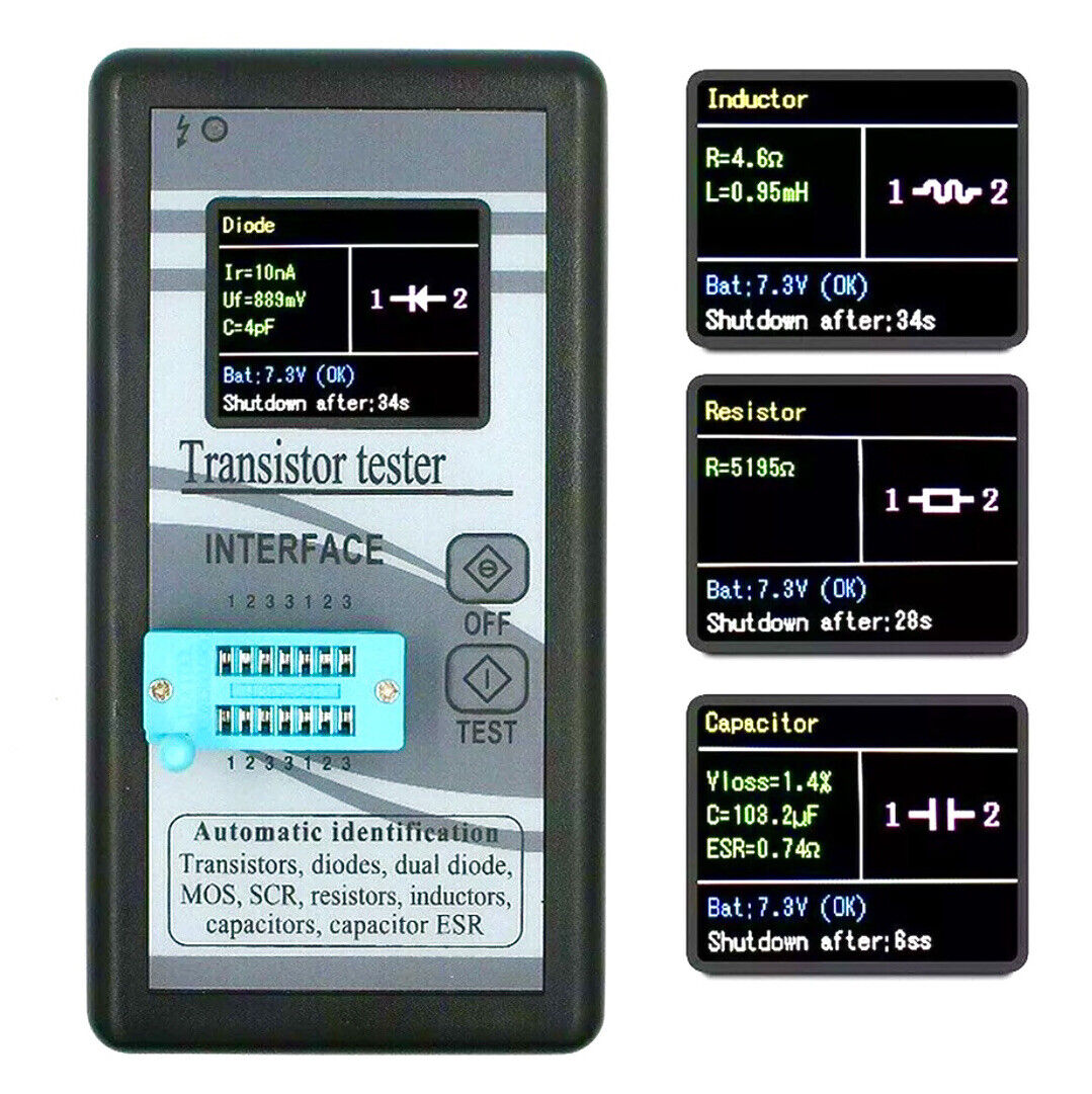 M328 Digital Component Transistor Tester Diode Triode Capacitance ESR LCR Meter