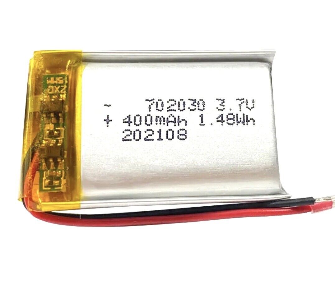 1 X Polymer Lithium Ion Battery LiPo 400mA 3.7V 702030 7X20X30 Inc Protection