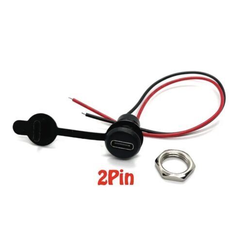 5 x 11mm Female USB Type C 2P 4P 5P 6P Waterproof Prewired Charging Jack DIY