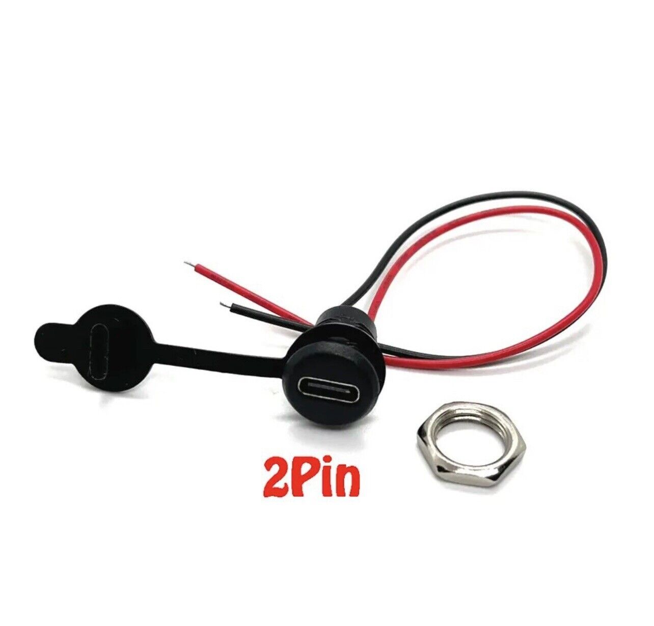 5 x 11mm Female USB Type C 2P 4P 5P 6P Waterproof Prewired Charging Jack DIY