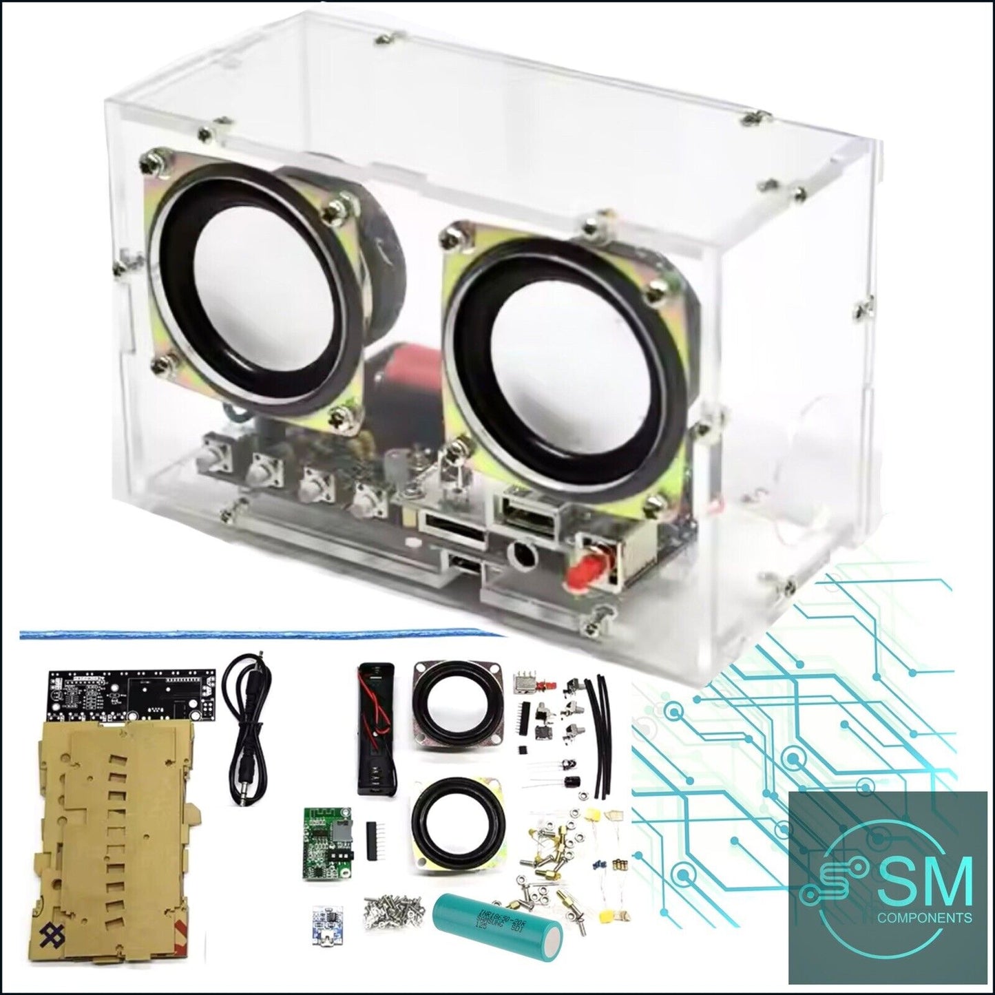 DIY Bluetooth Speaker Kit Inc Battery Component for Electronics Project Practice