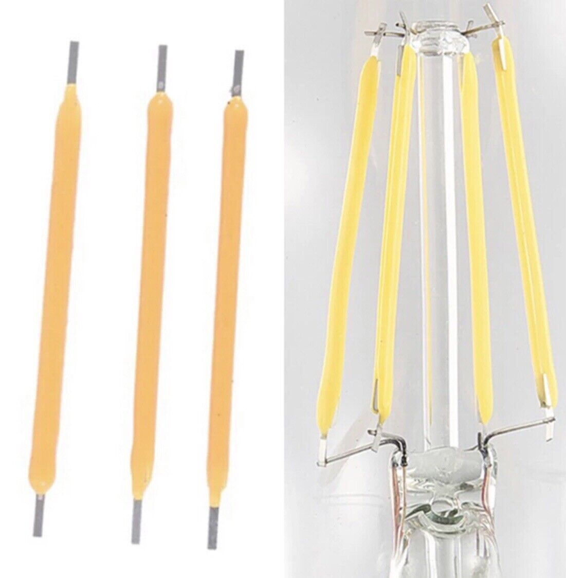 10PCS DC3V 68mm LED Filament COOL WHITE Rigid Silicone Led Light Emitt ...