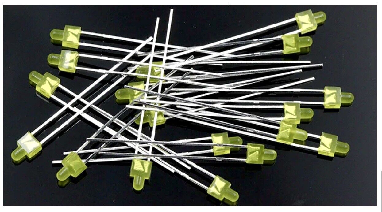 50pcs 2mm LEDS light Emitting Diodes Dome Top DIY Inc Resistors Blue G ...