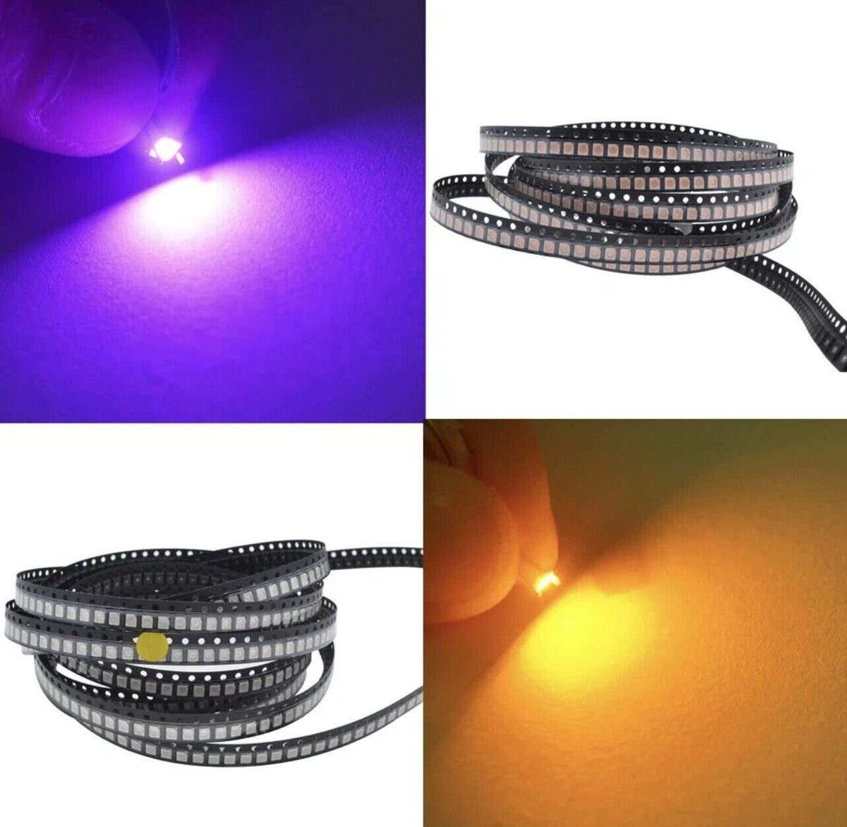 Sm Led 100pcs 3528 (1210) PLCC2 SMD/SMT Leds ALL COLOURS Light Emitting Diode ...