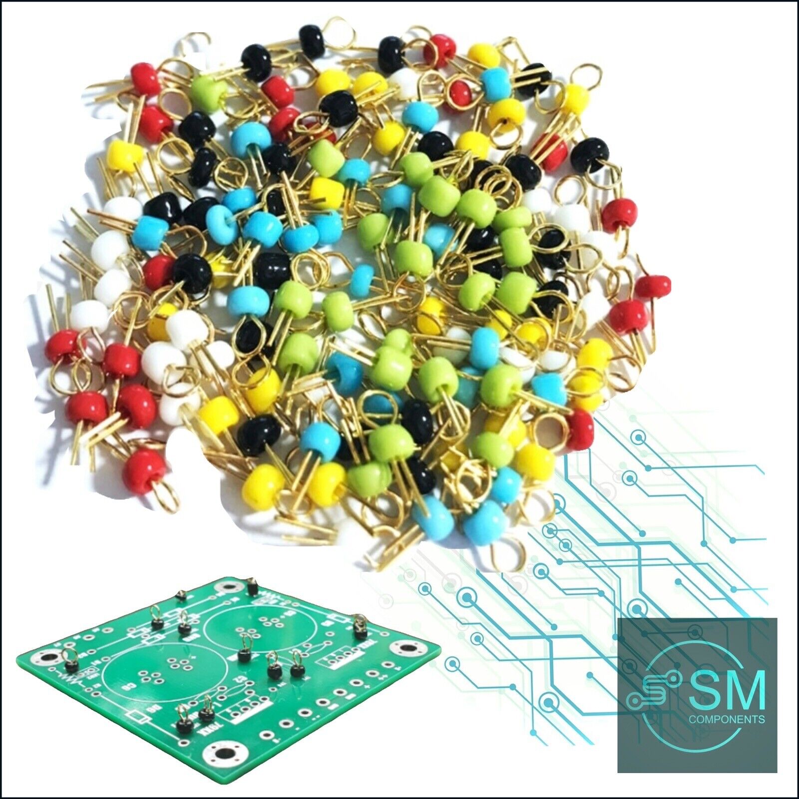 90PCS Gold Plated Soldering PCB Breadboard Test Point Pins 6 Colours C ...