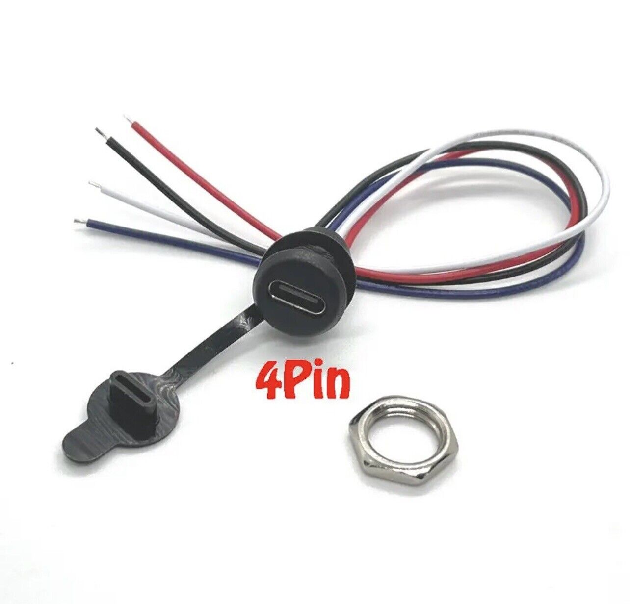 5 x 11mm Female USB Type C 2P 4P 5P 6P Waterproof Prewired Charging Jack DIY