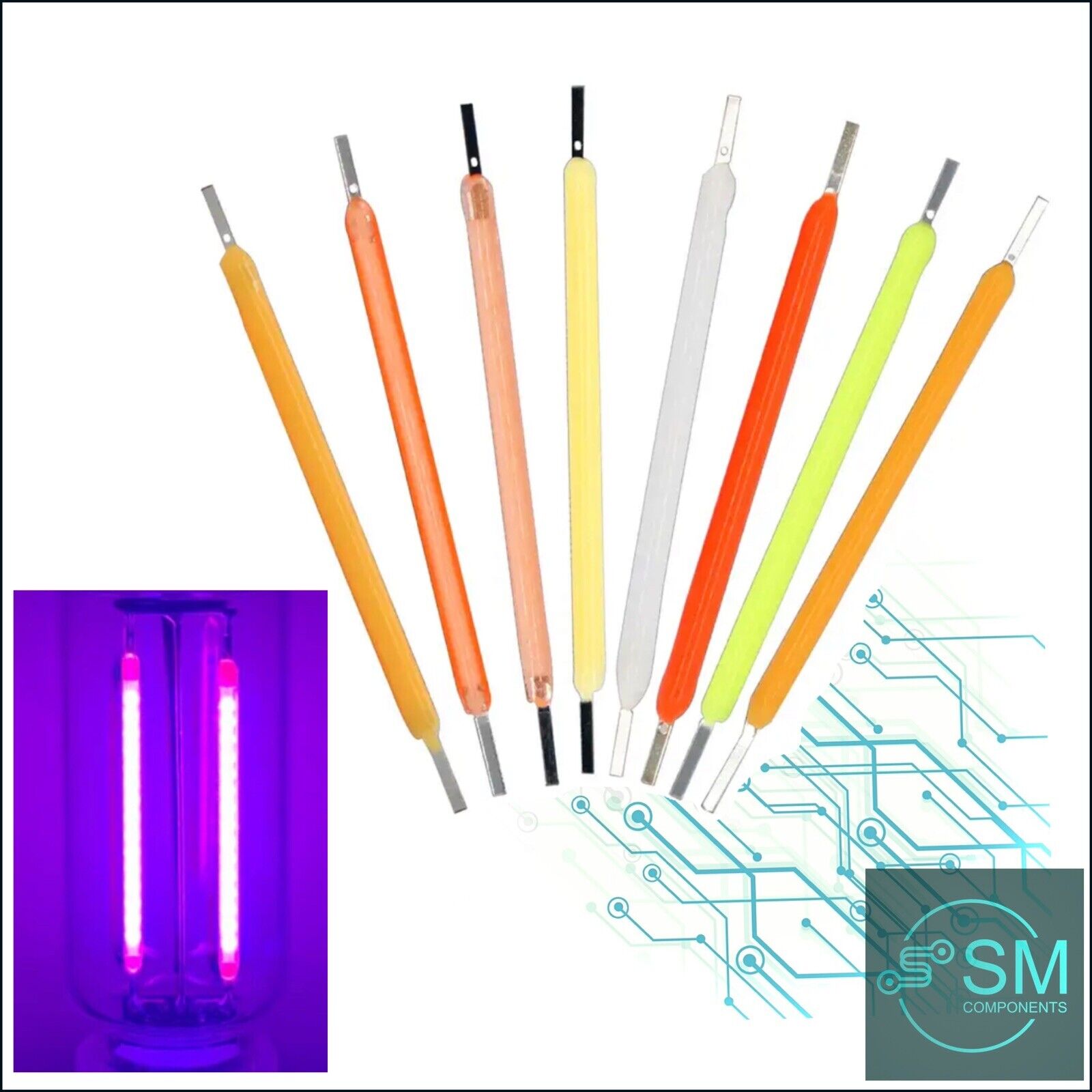10Pcs DC 3V 100mA LED 40mm PURPLE Silicone Filament Led Light Emitting ...