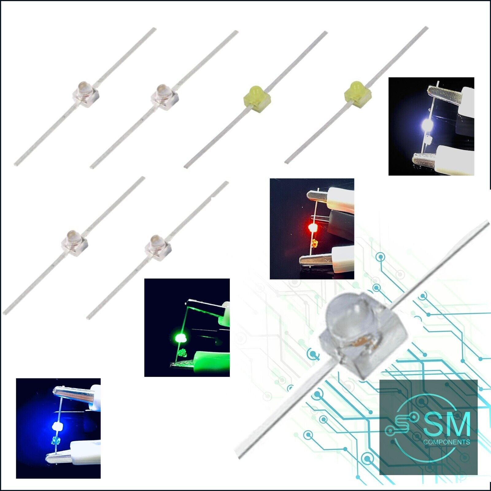 50 X 1.5mm Superbright Miniature Axial LED Light Emitting Diodes Model ...
