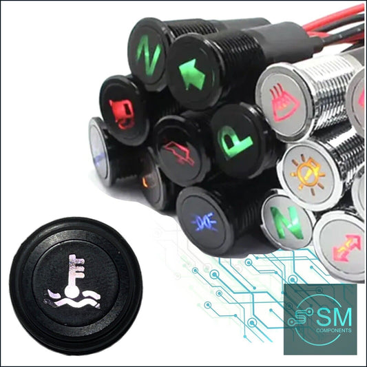 14mm WHITE TEMPERATURE Dash Panel Warning Pilot Light Indicator Lamp Car 12-36V