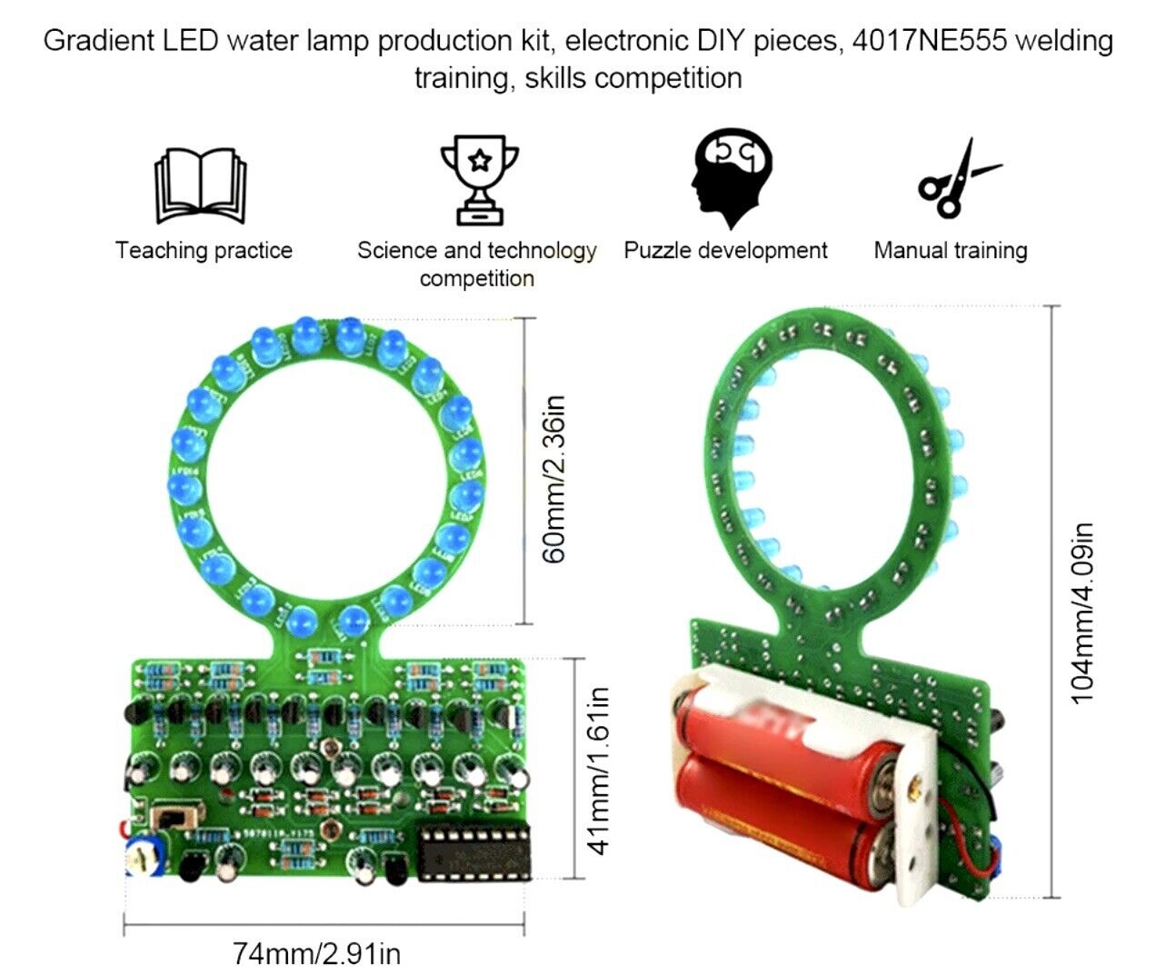DIY Electronic Gradient Practice Soldering Kit Tracking Fading LED Lights DIY