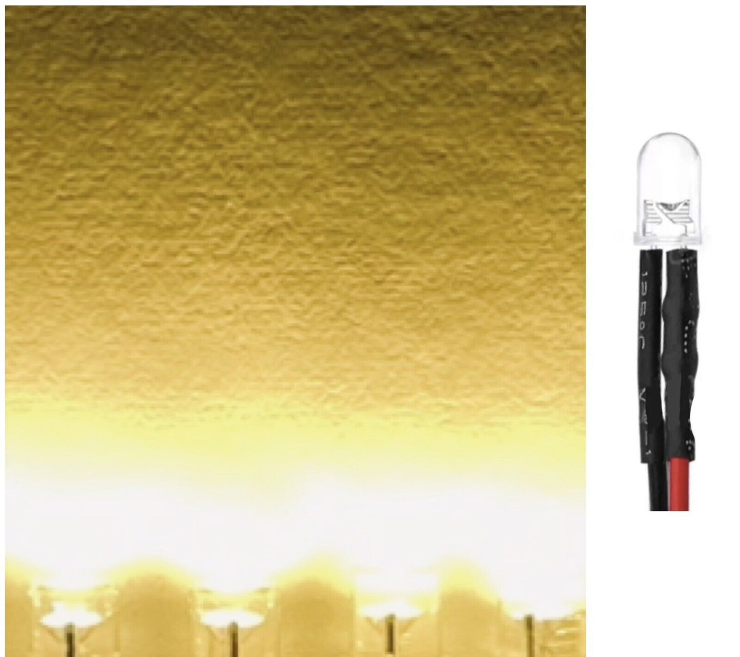 20PC Prewired 6-12V 5mm FLASHING LED 1.5Hz Clear Round Top Light Emitting Diode