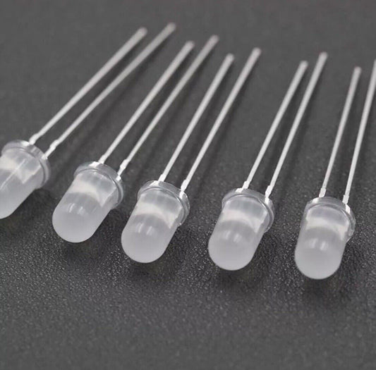 100pcs 5mm ICE BLUE Diffused Round Top LED Diodes Light Emitting Diodes 488nm