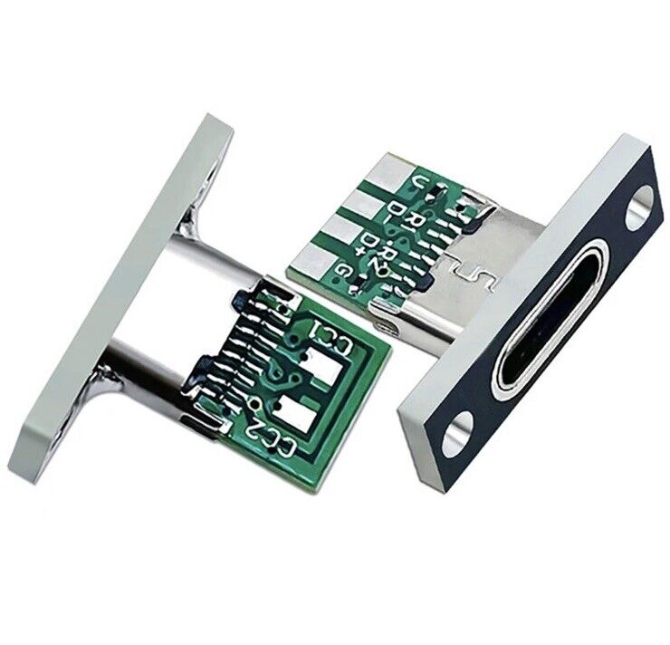 3 X USB Jack 3.1 Type-C 6P Welding Wire 5A Female DIY Connector Charging Socket