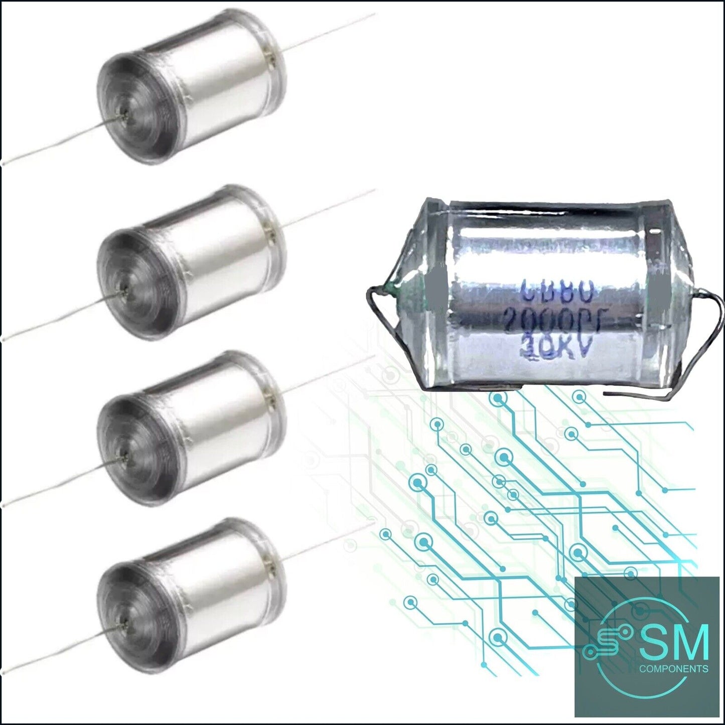 5 X Polystyrene Film High Voltage Capacitors CB80 30KV 2000PF Marx HV Doubler
