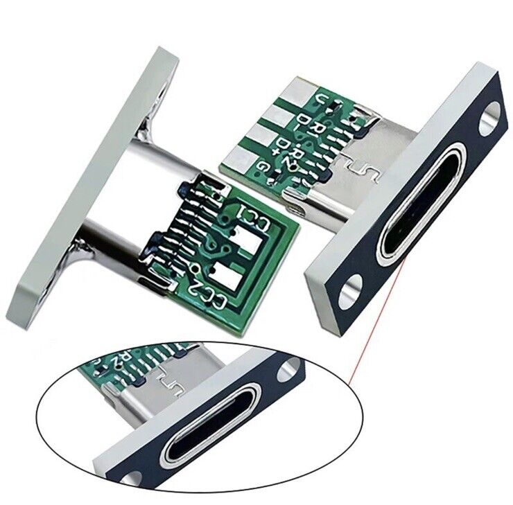 3 X USB Jack 3.1 Type-C 6P Welding Wire 5A Female DIY Connector Charging Socket
