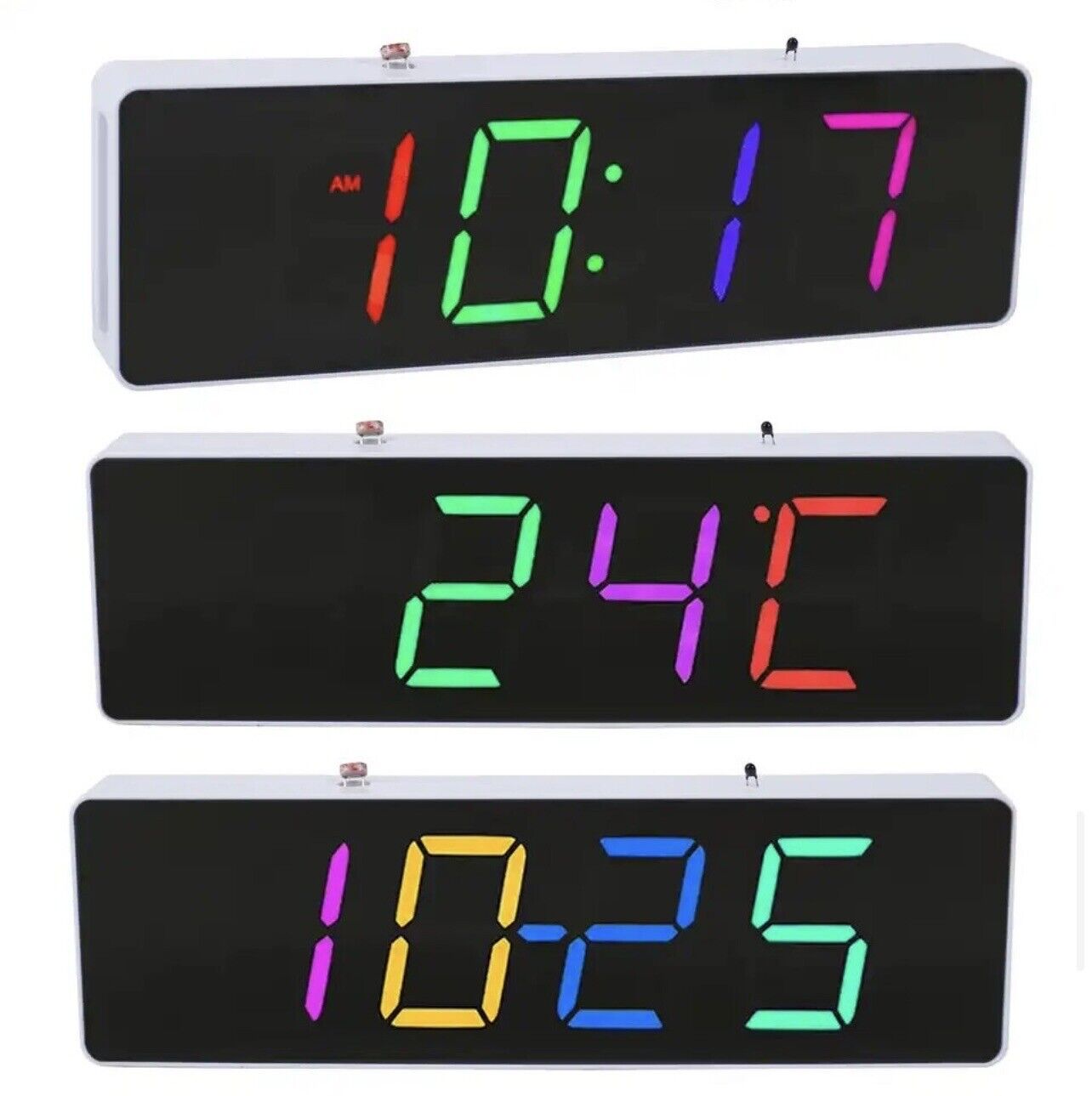 DIY 4 Digit RGB Clock Kit Temp Auto Brightness Alarm Soldering Practice Inc Case
