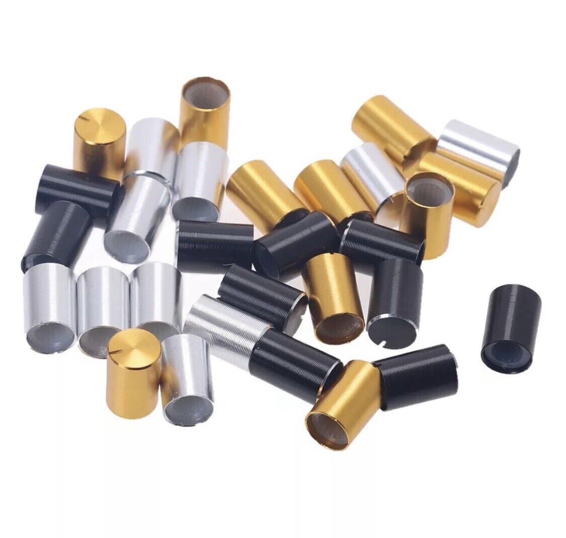 10pcs GOLD Aluminium Rotary Volume Knob Suit 6mm Shaft Potentiometer 10 X 14mm