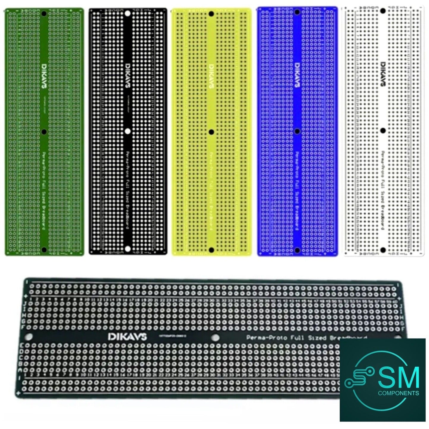 1PC 157x51mm Double Sided FR4 Breadboard Prototype PCB Solder Board All Colours