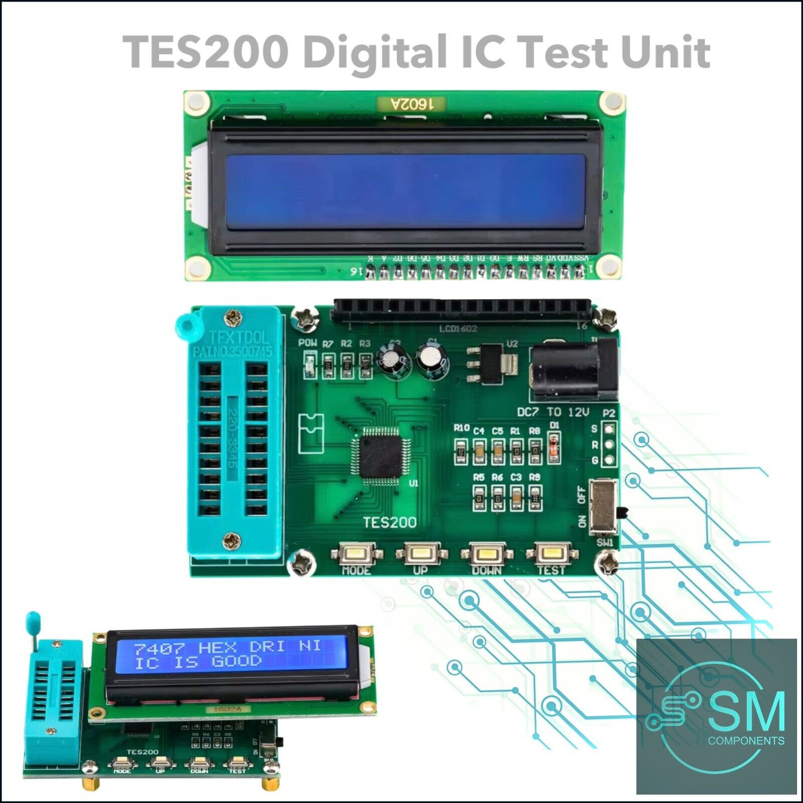 TES200 IC Tester LED Digital Meter 74 40 45 Series lC Logic Gate Teste ...