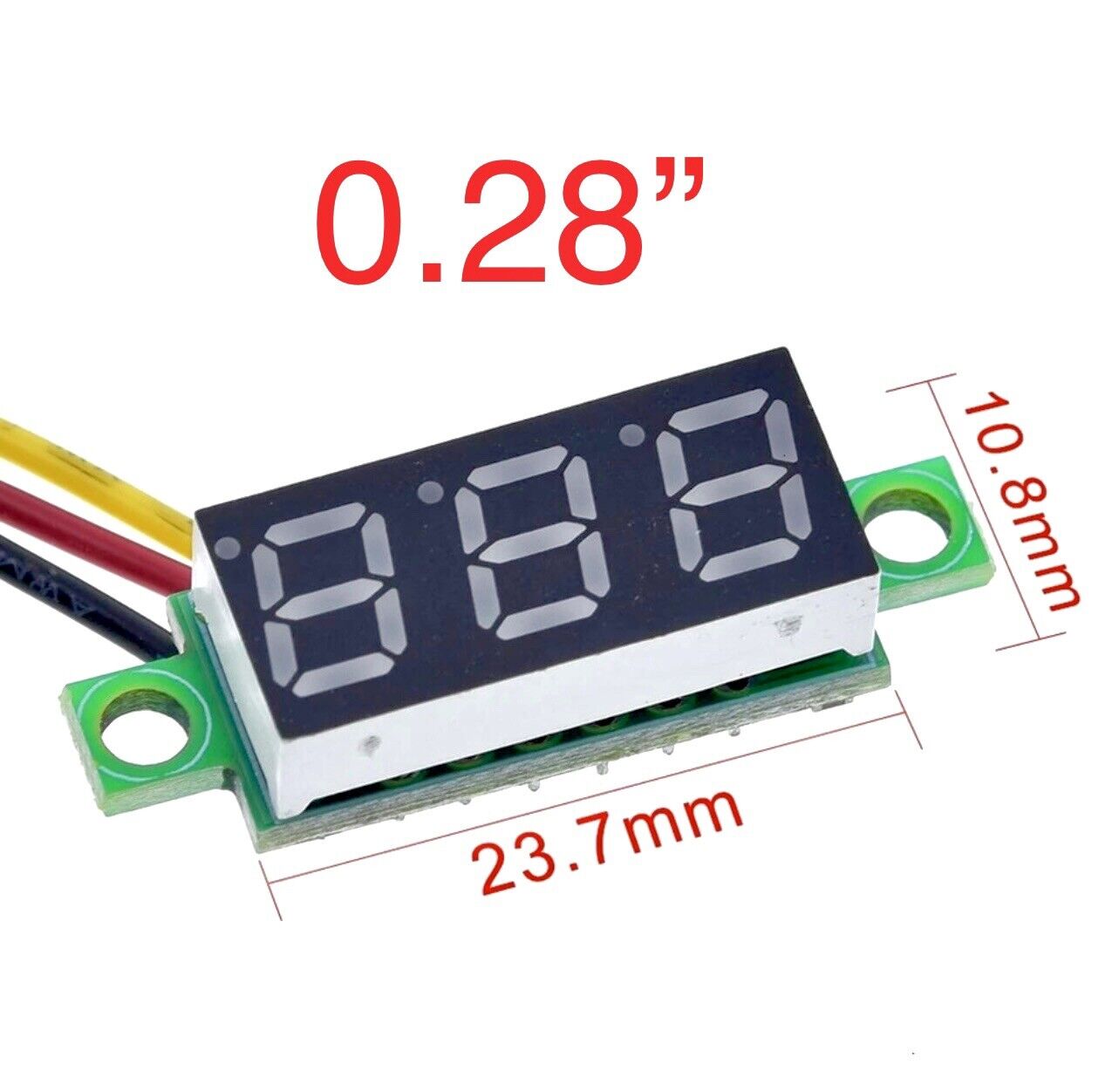 0.28”/0.36” Digital DC Voltage Meter LED Voltage Display Three Wire DC0-100V