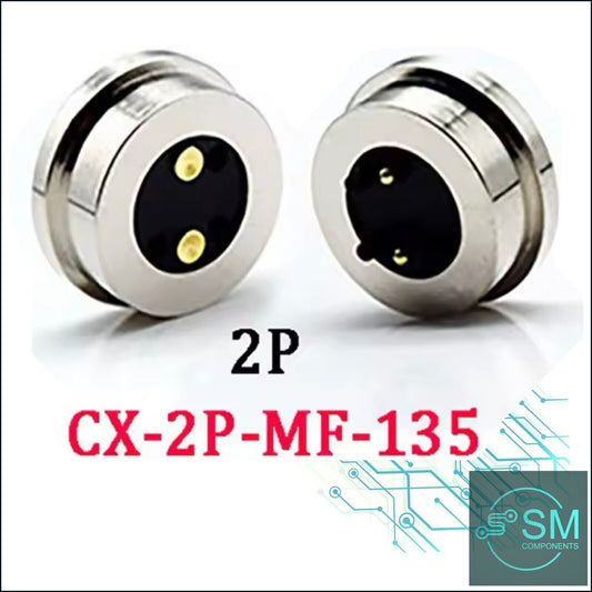 1 Pr Polarised Spring-Loaded Magnetic 2 Pole Pogo Pin 13 X 10mm Connector 12V 3A