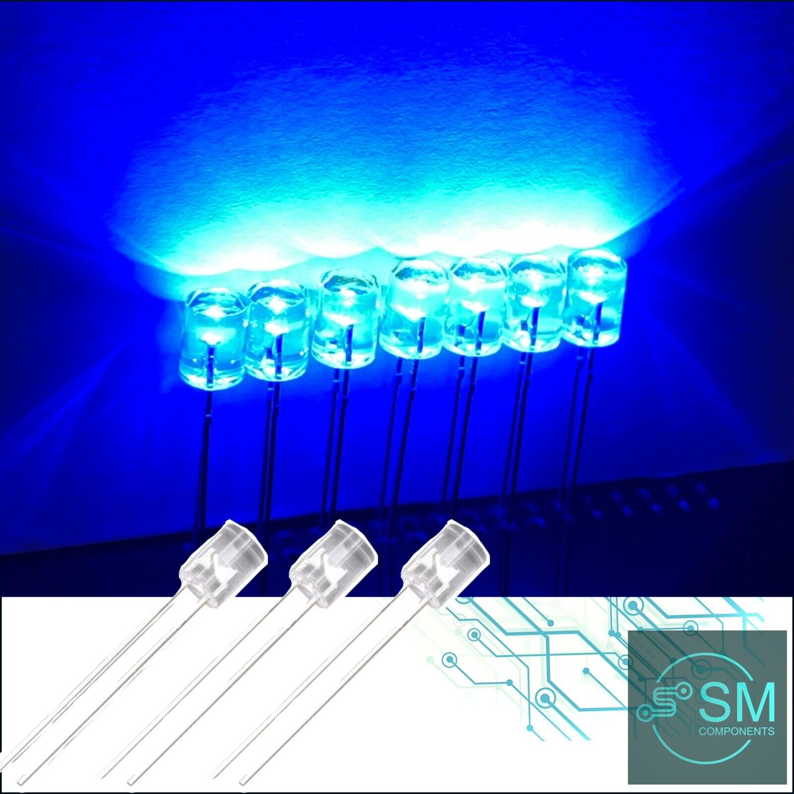 5mm Cool White Led Light Emitting Diode Flat Top 100pcs Led Clear Top ...