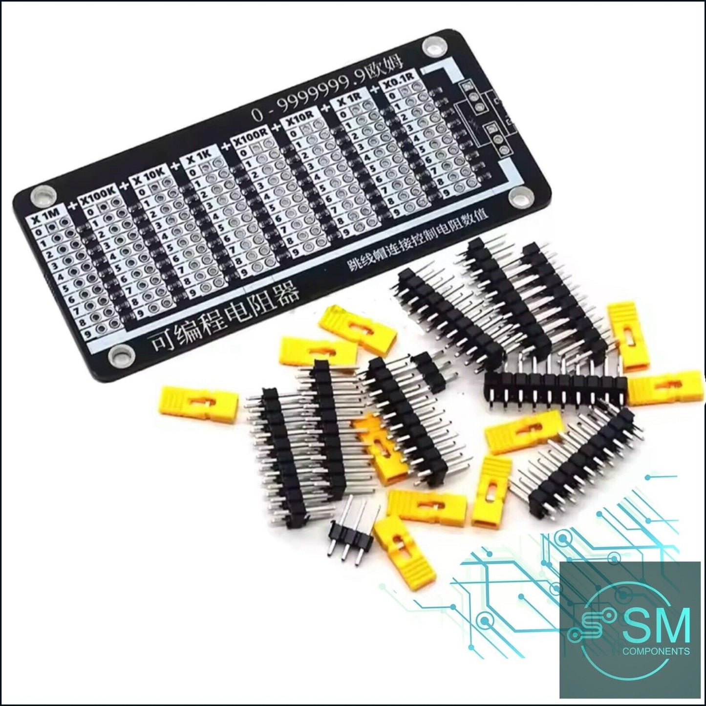 DIY 7 Decade Resistor Board OΩ-9999999Ω 1 Ω Resolution Programmable Resistance