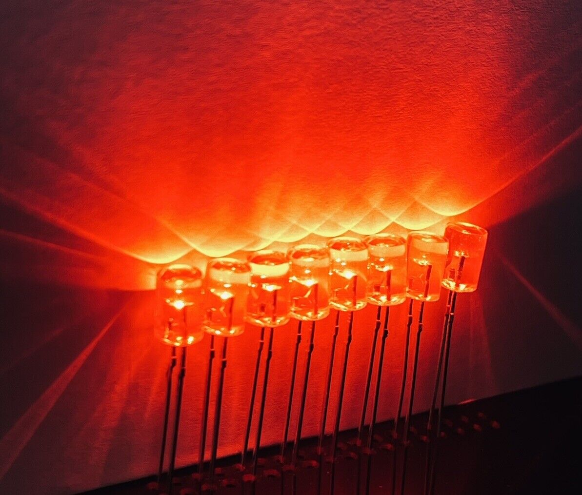 100pcs 5mm Red Led Light Emitting Diode Flat Top Led Clear Top No Edge