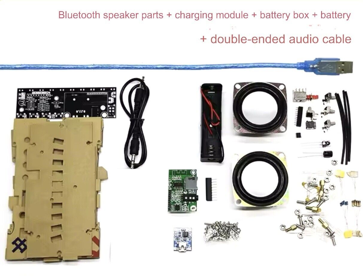 DIY Bluetooth Speaker Kit Inc Battery Component for Electronics Project Practice