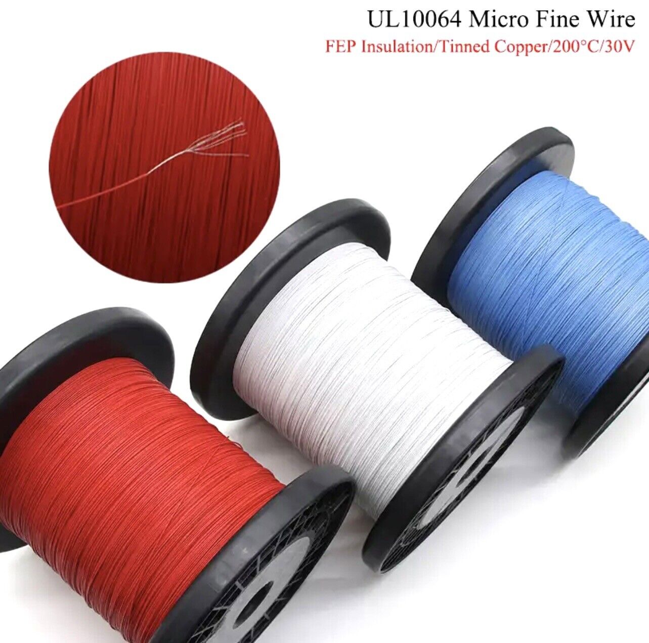 2-10 MTR 32AWG Micro Litz PTFE/FEP Teflon Tinned Wire 7/0.08mm 7 Strand UL10064