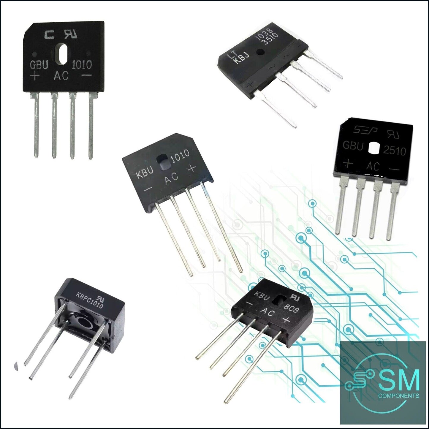 5PCS KBU808-KBU1510 GBU1010-GBU3510 KBPC1010 KBJ3510 SEP & MIC Bridge Rectifiers