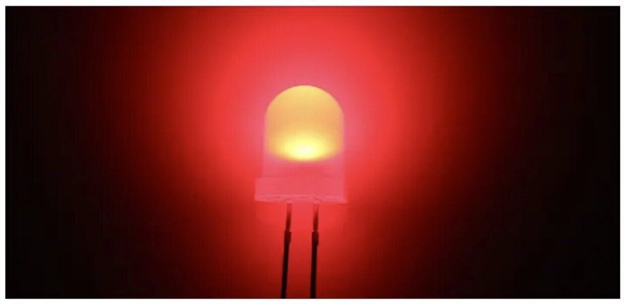 50pcs 8mm F8 Milky Diffused Round Top LEDS Light Emitting Diodes Super ...