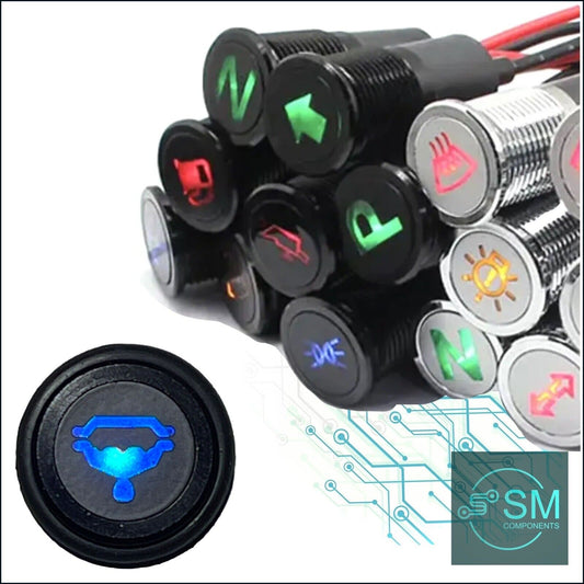 14mm BLUE RADIATOR TANK Dash Panel Warning Pilot Light Indicator Lamp Car 12-36V
