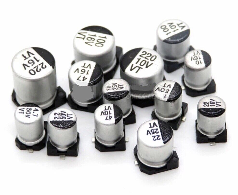 165PCS 0.47uF-470uF 10 Values Aluminium SMD Electrolytic Capacitor Assorted Kit