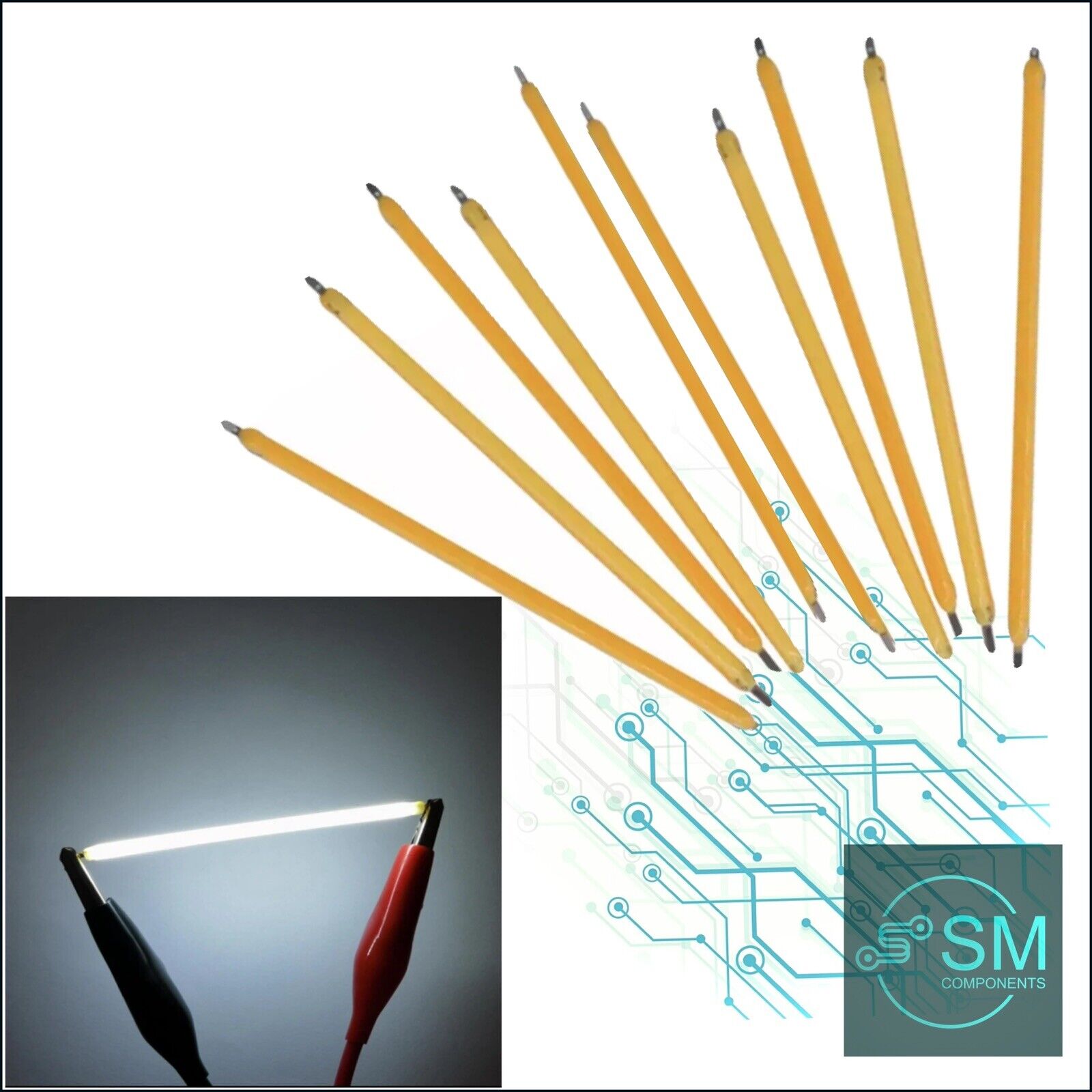 10PCS DC3V 68mm LED Filament COOL WHITE Rigid Silicone Led Light Emitt ...