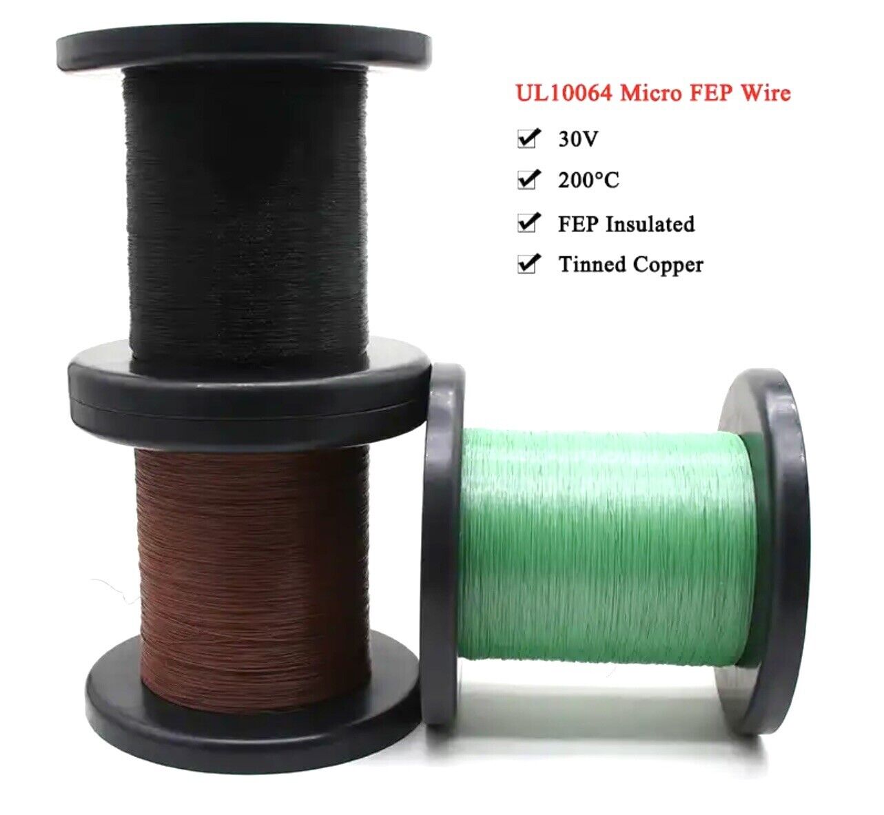 2-10 MTR 32AWG Micro Litz PTFE/FEP Teflon Tinned Wire 7/0.08mm 7 Strand UL10064