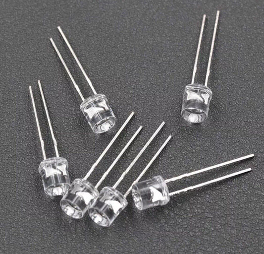 100pcs 5mm Red Led Light Emitting Diode Flat Top Led Clear Top No Edge