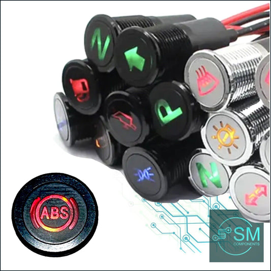 14mm RED ABS LED Dash Panel Warning Pilot Light Indicator Lamp Car 12V-36V