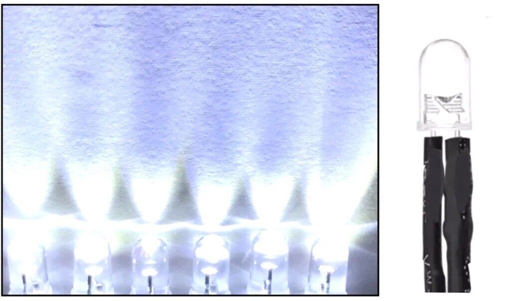 20PC Prewired 6-12V 5mm FLASHING LED 1.5Hz Clear Round Top Light Emitting Diode