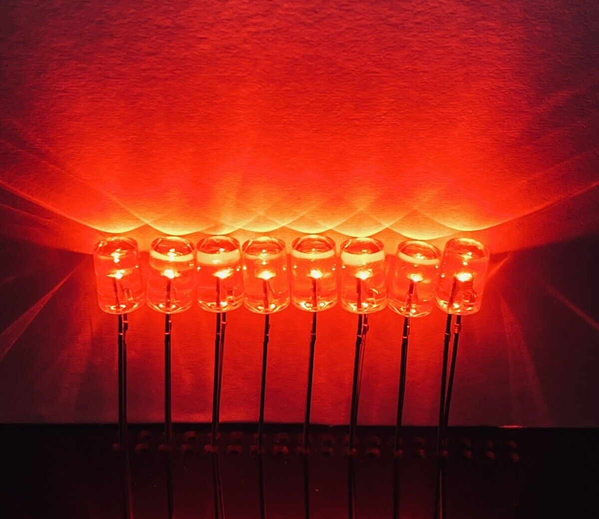 100pcs 5mm Red Led Light Emitting Diode Flat Top Led Clear Top No Edge