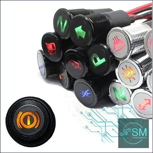 14mm YELLOW WARNING Dash Panel Warning Pilot Light Indicator Lamp Car 12-36V